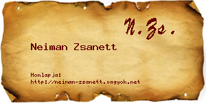 Neiman Zsanett névjegykártya